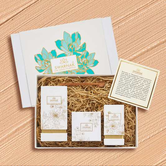 24K Gold Deep Cleansing Face Wash(100ml) + 24K Gold Anti-Ageing Serum(15ml) + 24K Gold Rich Body Cream(50ml)